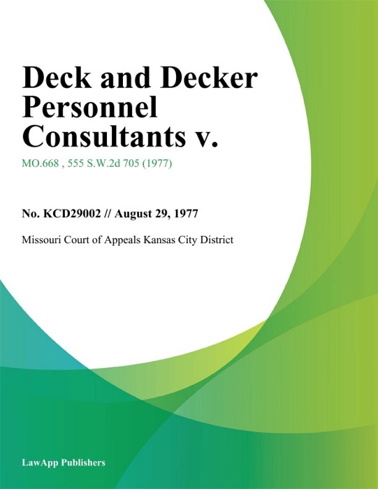 Deck and Decker Personnel Consultants v.