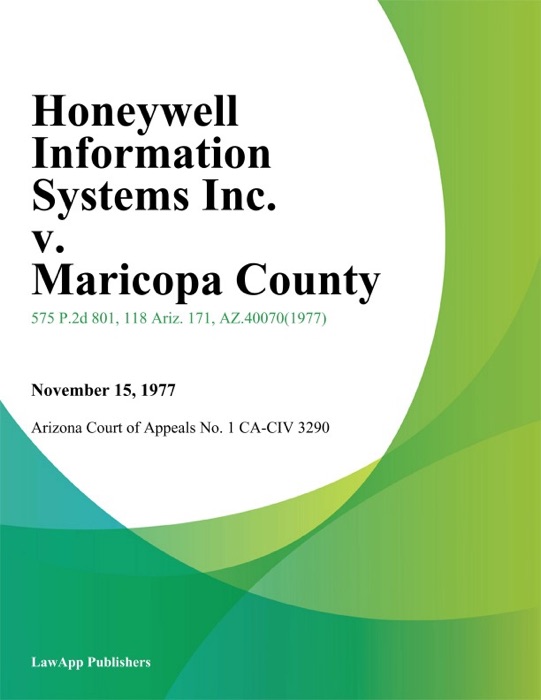 Honeywell Information Systems Inc. V. Maricopa County