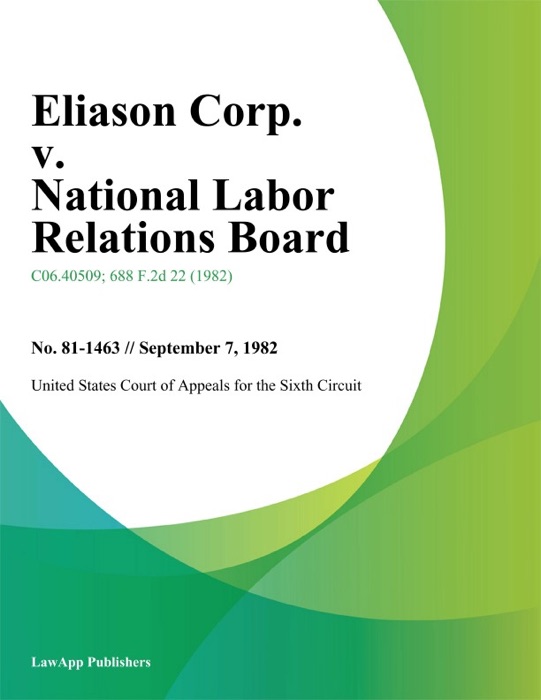 Eliason Corp. v. National Labor Relations Board