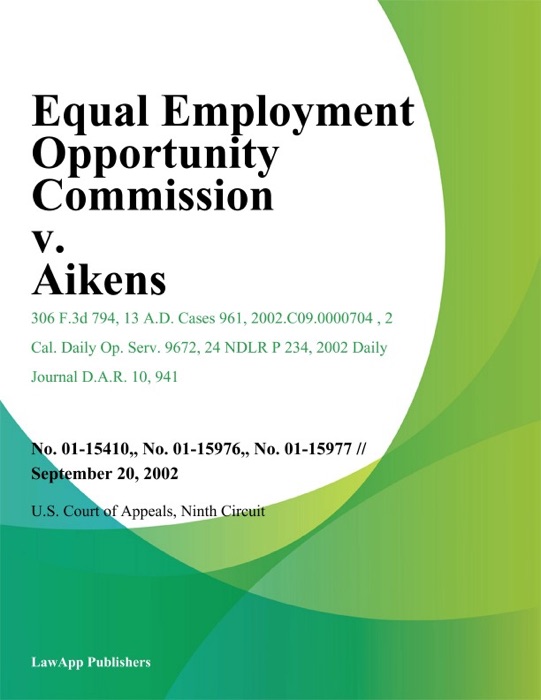 Equal Employment Opportunity Commission V. Aikens