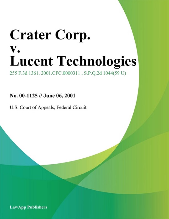 Crater Corp. V. Lucent Technologies