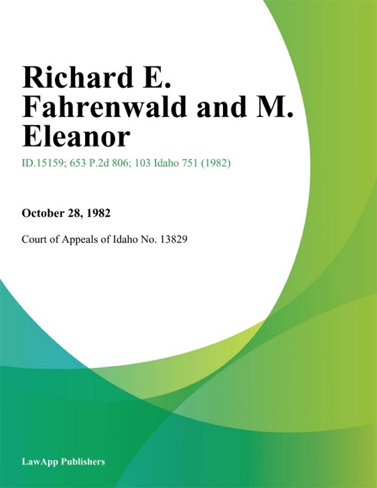 Richard E. Fahrenwald And M. Eleanor