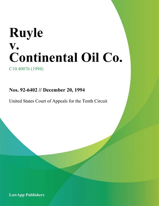 Ruyle v. Continental Oil Co.