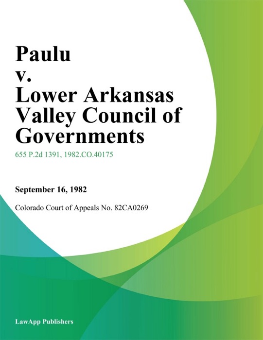 Paulu v. Lower Arkansas Valley Council of Governments