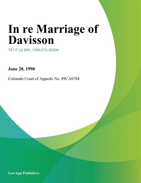 In Re Marriage of Davisson