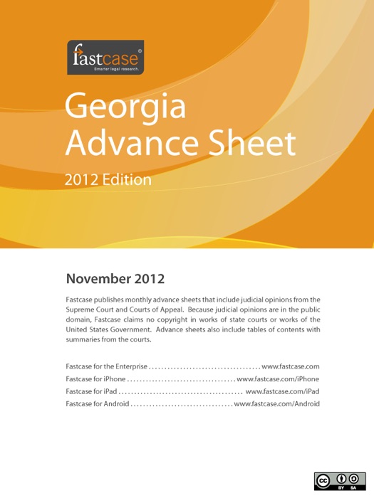 Georgia Advance Sheet November 2012