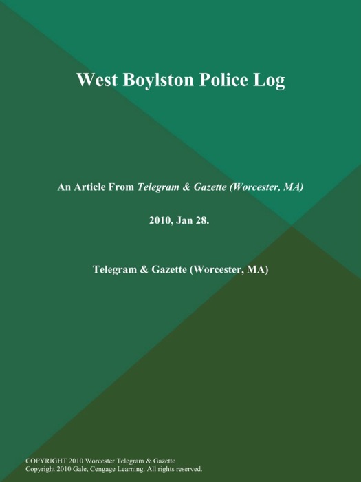 West Boylston Police Log