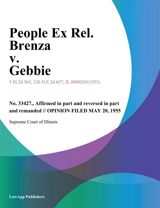 People Ex Rel. Brenza v. Gebbie