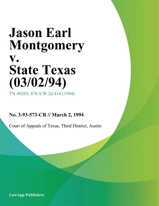 Jason Earl Montgomery v. State Texas