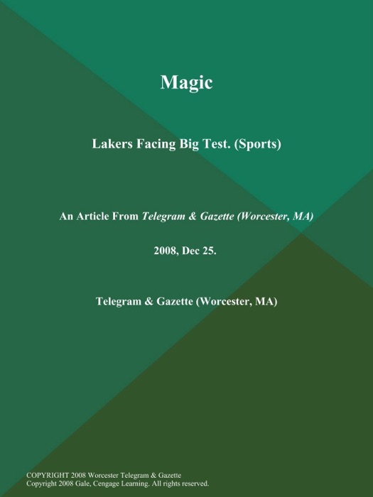 Magic: Lakers Facing Big Test (Sports)