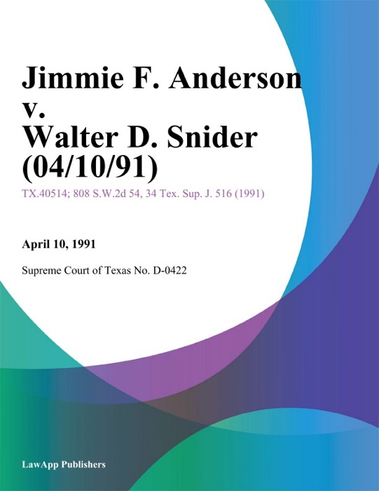 Jimmie F. Anderson v. Walter D. Snider