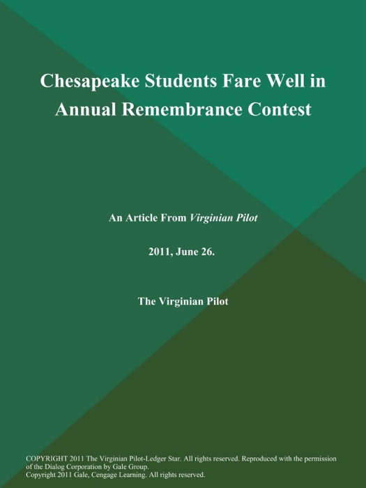 Chesapeake Students Fare Well in Annual Remembrance Contest