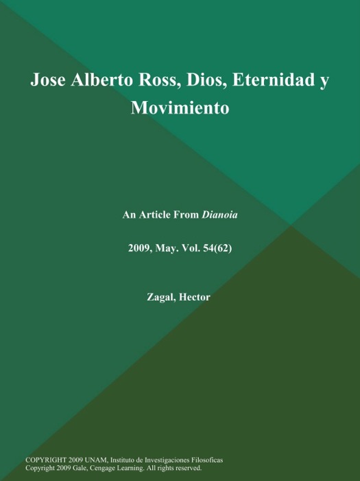 Jose Alberto Ross, Dios, Eternidad y Movimiento