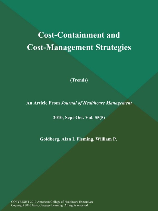 Cost-Containment and Cost-Management Strategies (Trends)