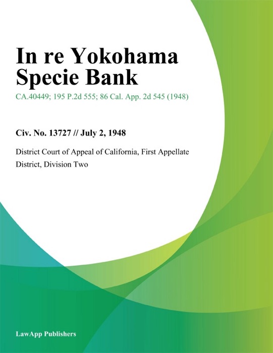 In Re Yokohama Specie Bank
