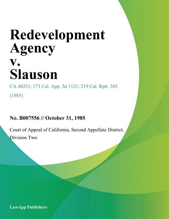 Redevelopment Agency v. Slauson