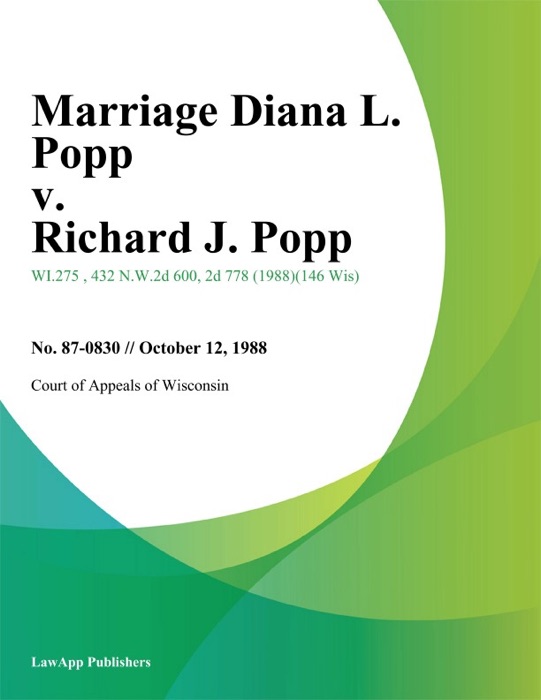 Marriage Diana L. Popp v. Richard J. Popp