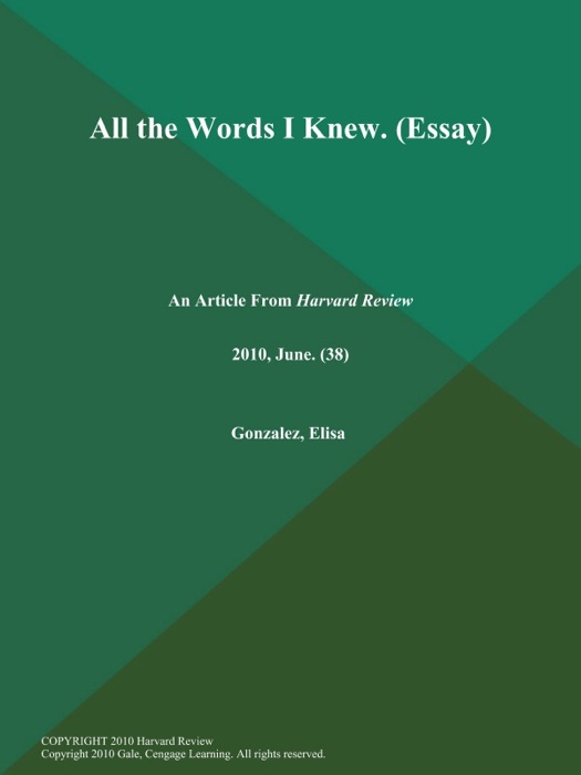 All the Words I Knew (Essay)