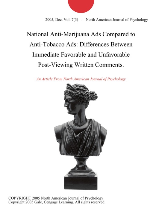 National Anti-Marijuana Ads Compared to Anti-Tobacco Ads: Differences Between Immediate Favorable and Unfavorable Post-Viewing Written Comments.