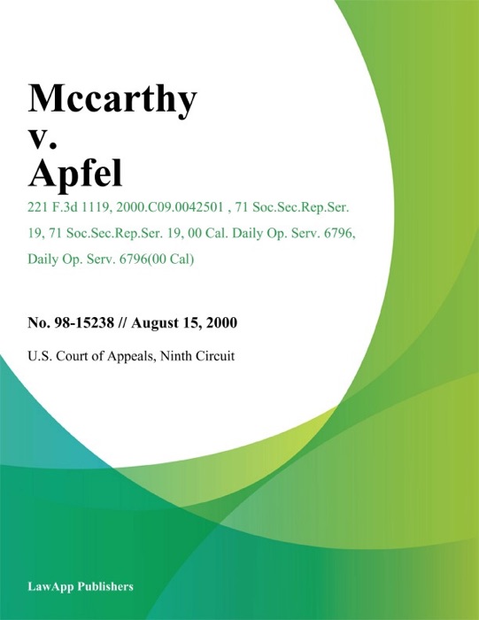 Mccarthy v. Apfel