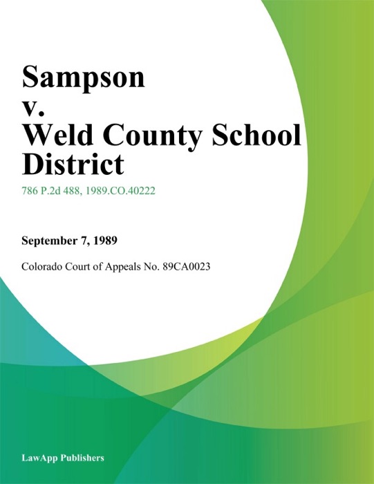 Sampson v. Weld County School District