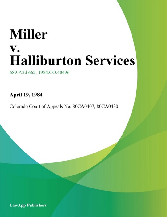 Miller v. Halliburton Services