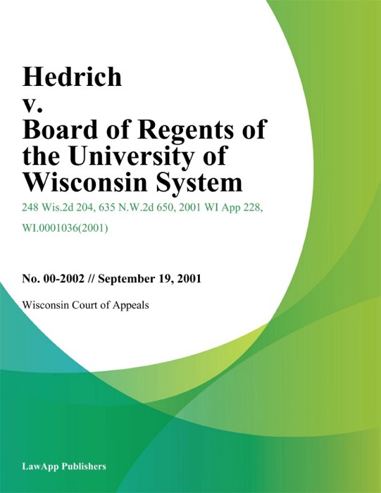 Hedrich V. Board Of Regents Of The University Of Wisconsin System