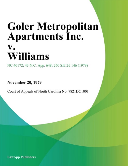 Goler Metropolitan Apartments Inc. v. Williams