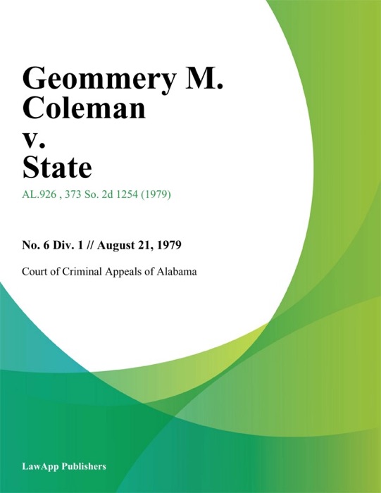 Geommery M. Coleman v. State