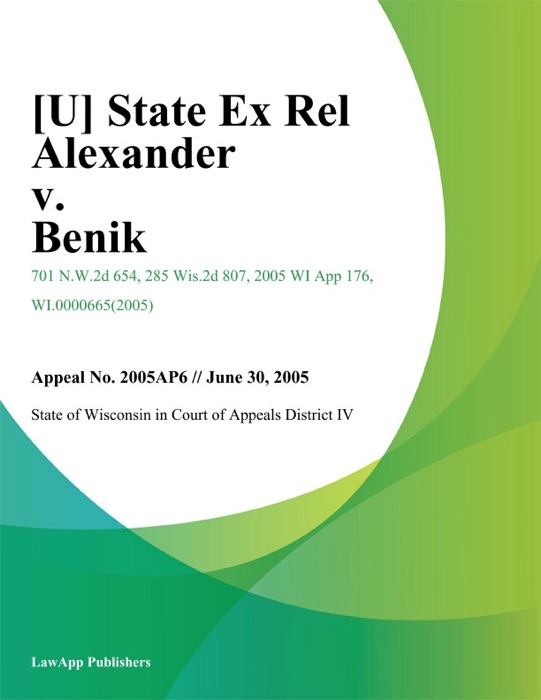 State Ex Rel Alexander v. Benik