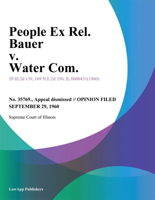 People Ex Rel. Bauer v. Water Com.