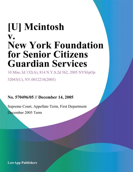 Mcintosh v. New York Foundation for Senior Citizens Guardian Services