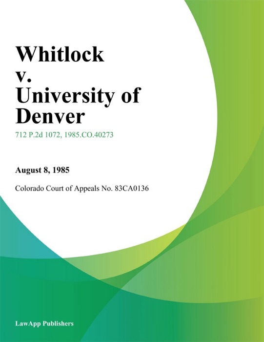 Whitlock v. University of Denver