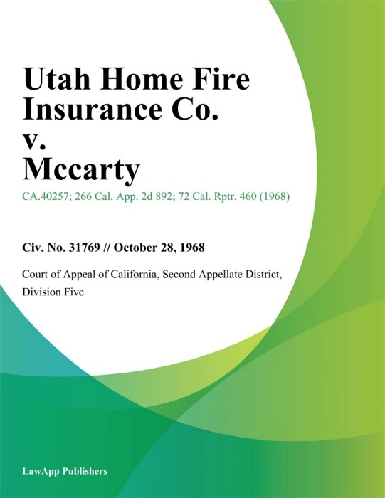 Utah Home Fire Insurance Co. v. Mccarty