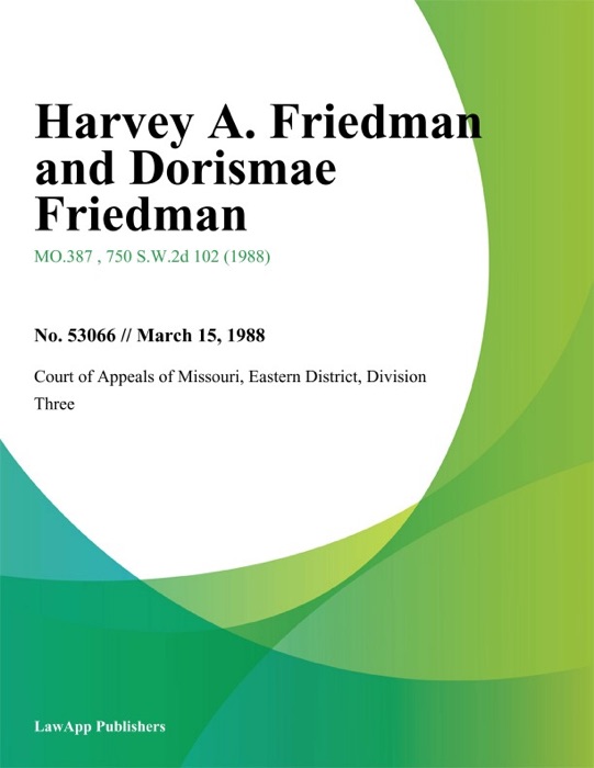 Harvey A. Friedman and Dorismae Friedman