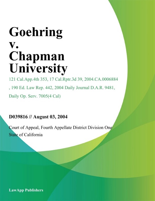 Goehring V. Chapman University