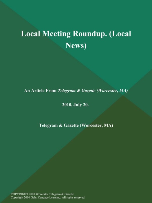 Local Meeting Roundup. (Local News)