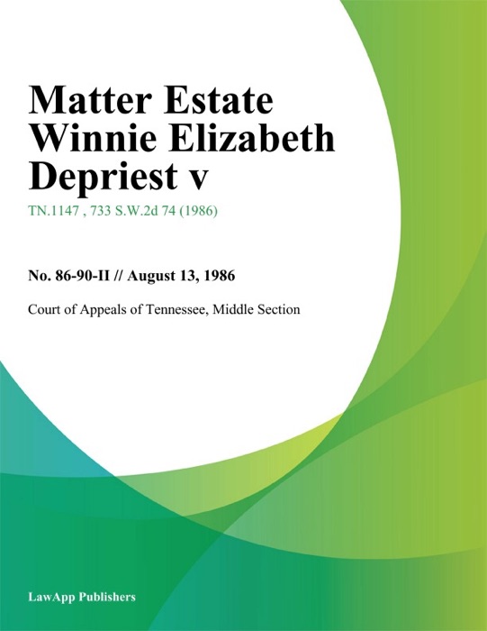 Matter Estate Winnie Elizabeth Depriest V.