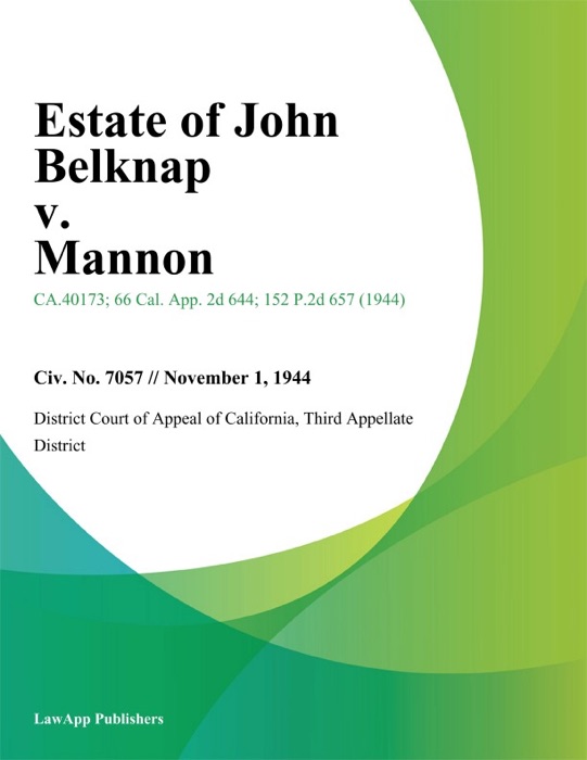 Estate Of John Belknap V. Mannon