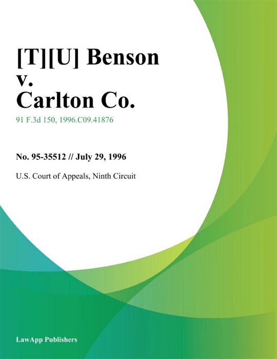 Benson v. Carlton Co.