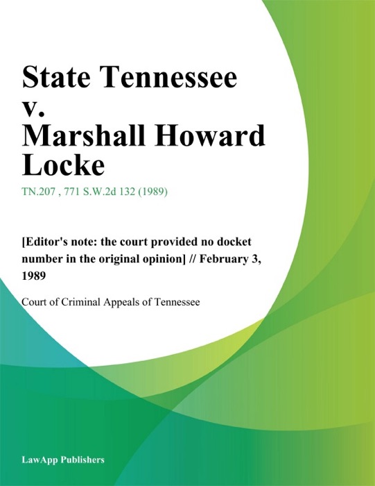 State Tennessee v. Marshall Howard Locke