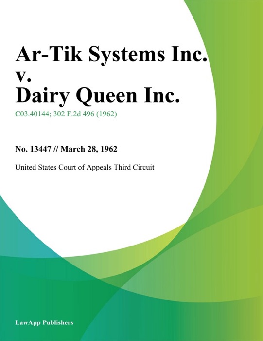 Ar-Tik Systems Inc. v. Dairy Queen Inc.