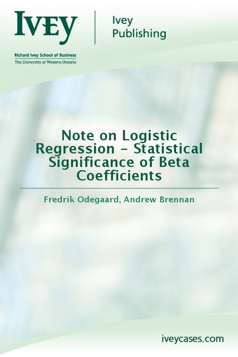 Note on Logistic Regression - Statistical Significance of Beta Coefficients