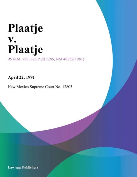 Plaatje v. Plaatje