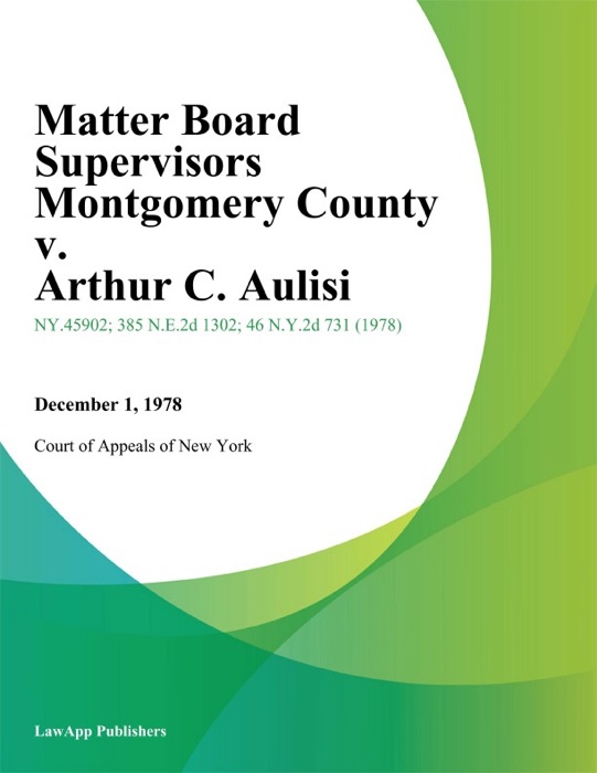 Matter Board Supervisors Montgomery County v. Arthur C. Aulisi