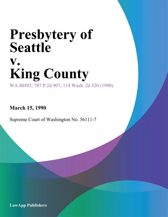 Presbytery Of Seattle V. King County