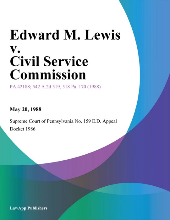 Edward M. Lewis v. Civil Service Commission