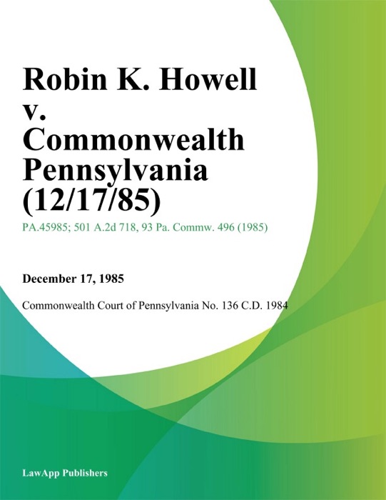 Robin K. Howell v. Commonwealth Pennsylvania