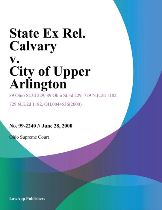 State Ex Rel. Calvary v. City of Upper Arlington