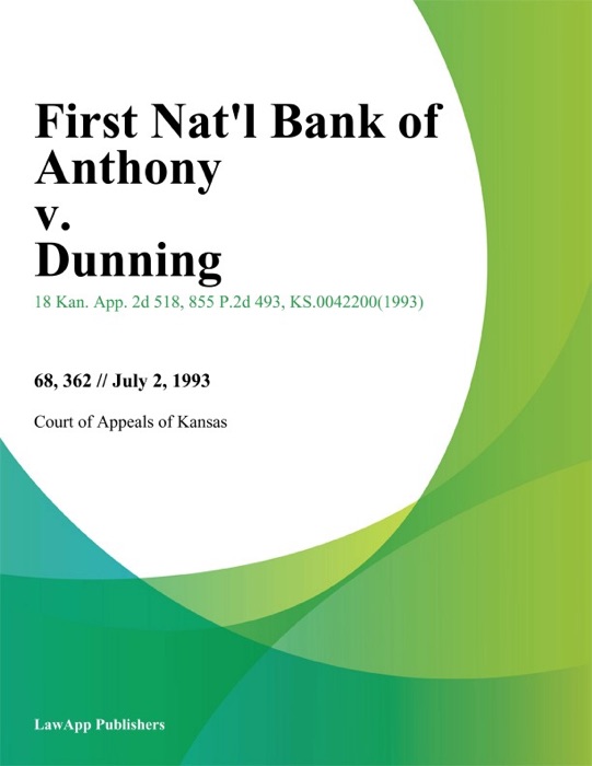 First Nat'l Bank of Anthony v. Dunning